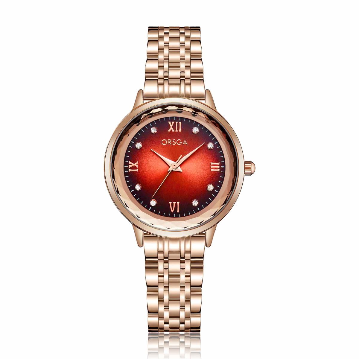 ORSGA Onyx Women Watch Analog Latest Stylish Wrist Watch, Gift for Women, Birthday Gift, Anniversary - Red Dial Rose Gold (B0D3XSLTY6) Amazon Price History, Amazon Price Tracker