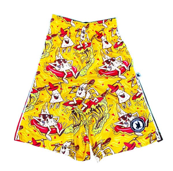 Flow Society Ginormous Nachos Boys Shorts - Athletic - Basketball - Baseball - Hockey - Football - Lacrosse - Yellow