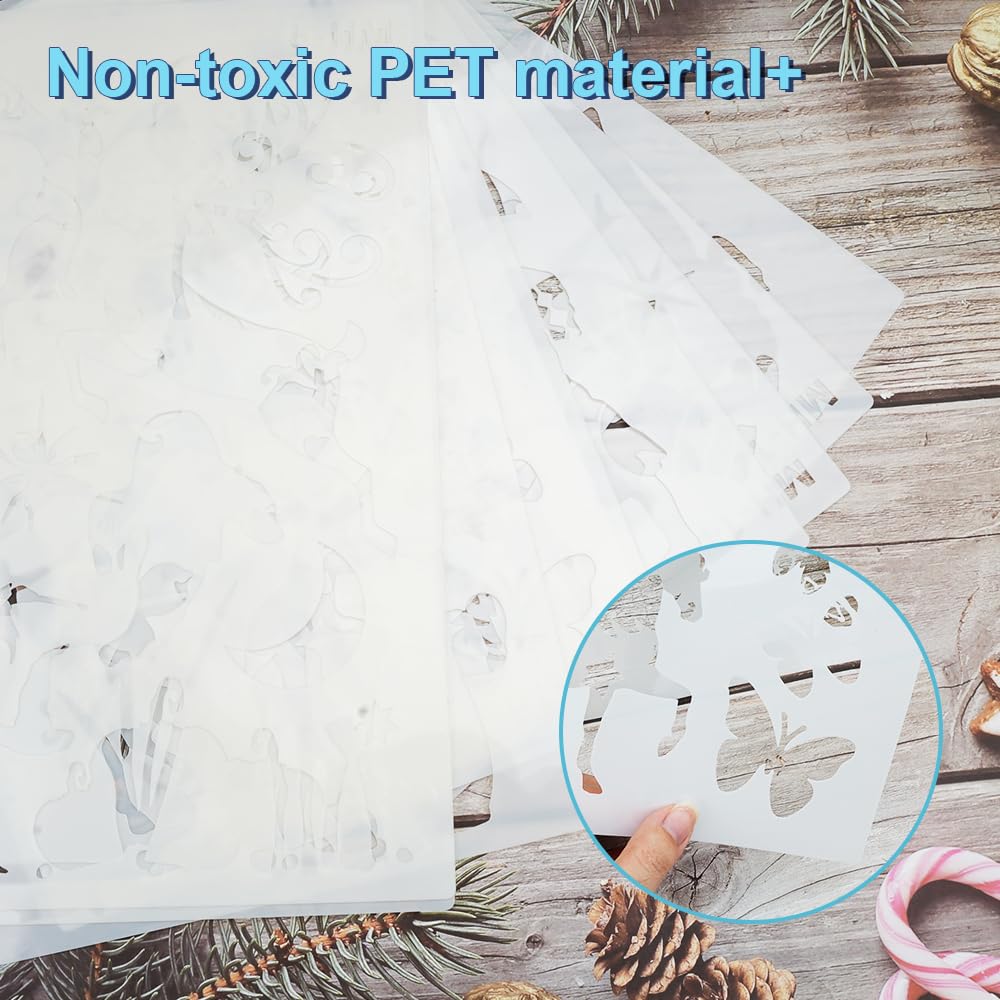 16 Stencil Per Pittura E Decorazione - Modelli Fiori E Piante Per DIY, Riutilizzabili - Foto 10