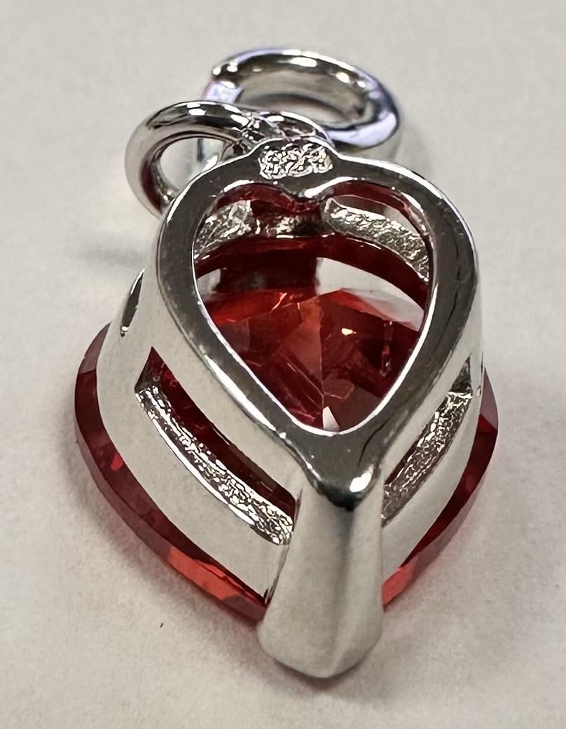 Quiges Charm Pendentif en Argent 925 Coeurs de Cristal avec Fermoir