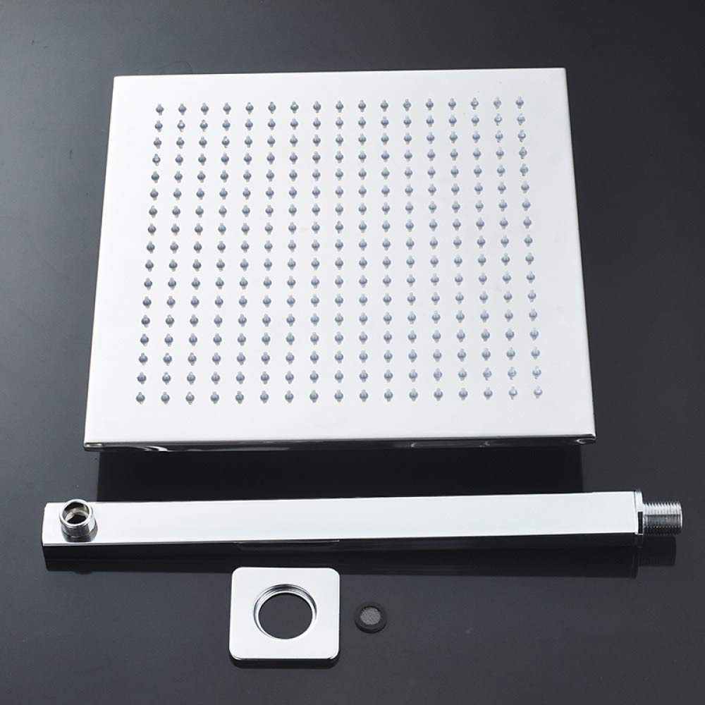 Bateria natryskowa do łazienki, chromowana, deszczownica LED, bateria do wanny, montowana na ścianie, bateria natryskowa, bateria natryskowa, zestaw prysznicowy (8 Inch Shower Set a)