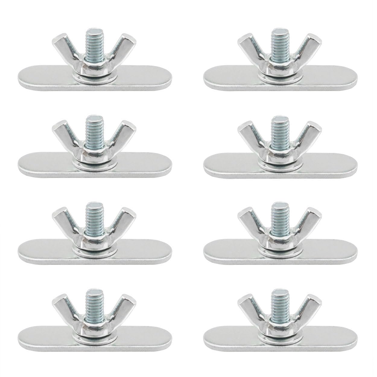 8Sets Silver 304 Stainless Steel Protable Butterfly Nuts with Wing Bolt Sets