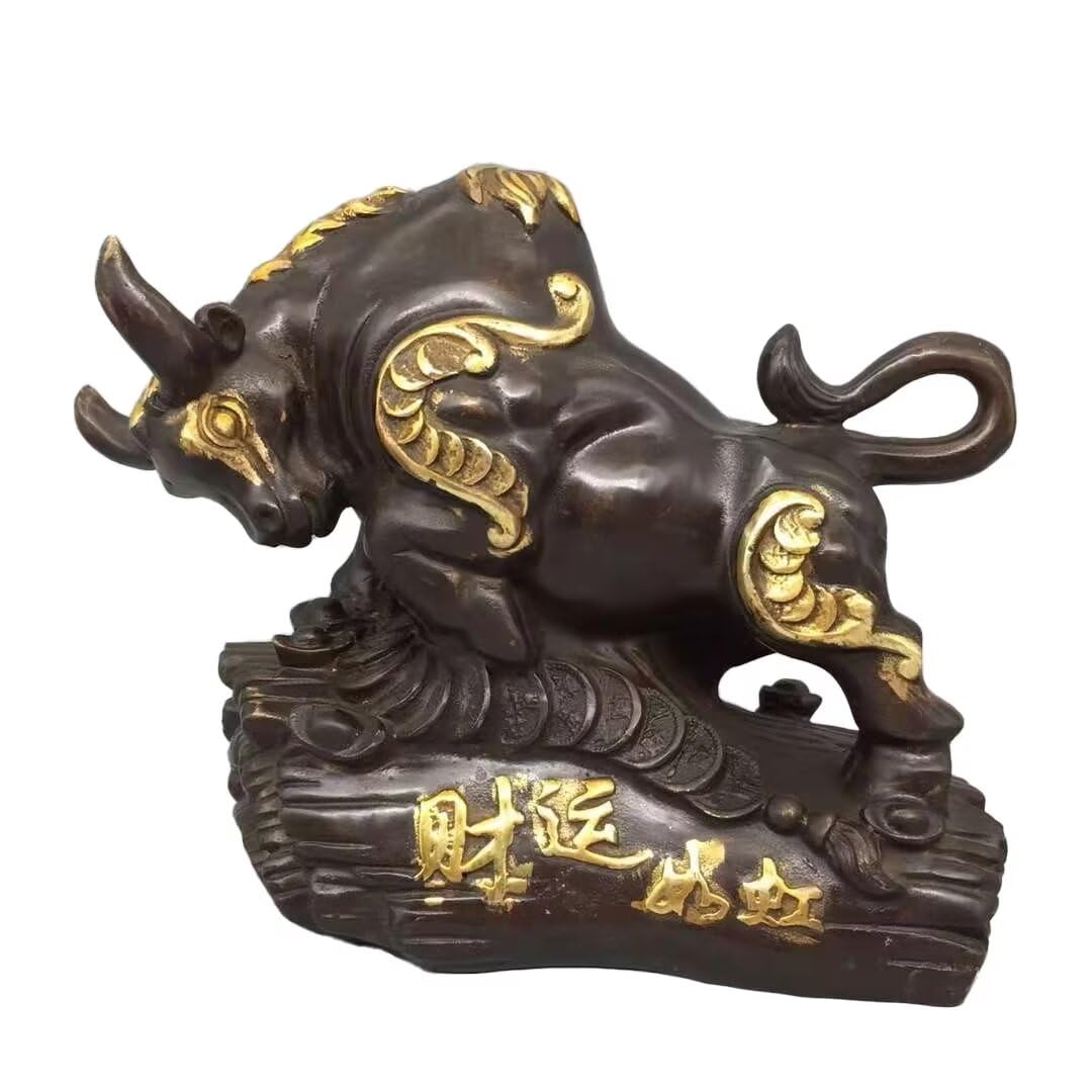 GLETSF Chinese Brass Loong Sculpture Pure Copper Feng Shui Dragon Statue Home OfficeDesktop Bringing Good Luck Decor 4.3 * 1.4 * 5.5IN 1.2LB,25#-5.5 * 3.5 * 11IN 3.5LB