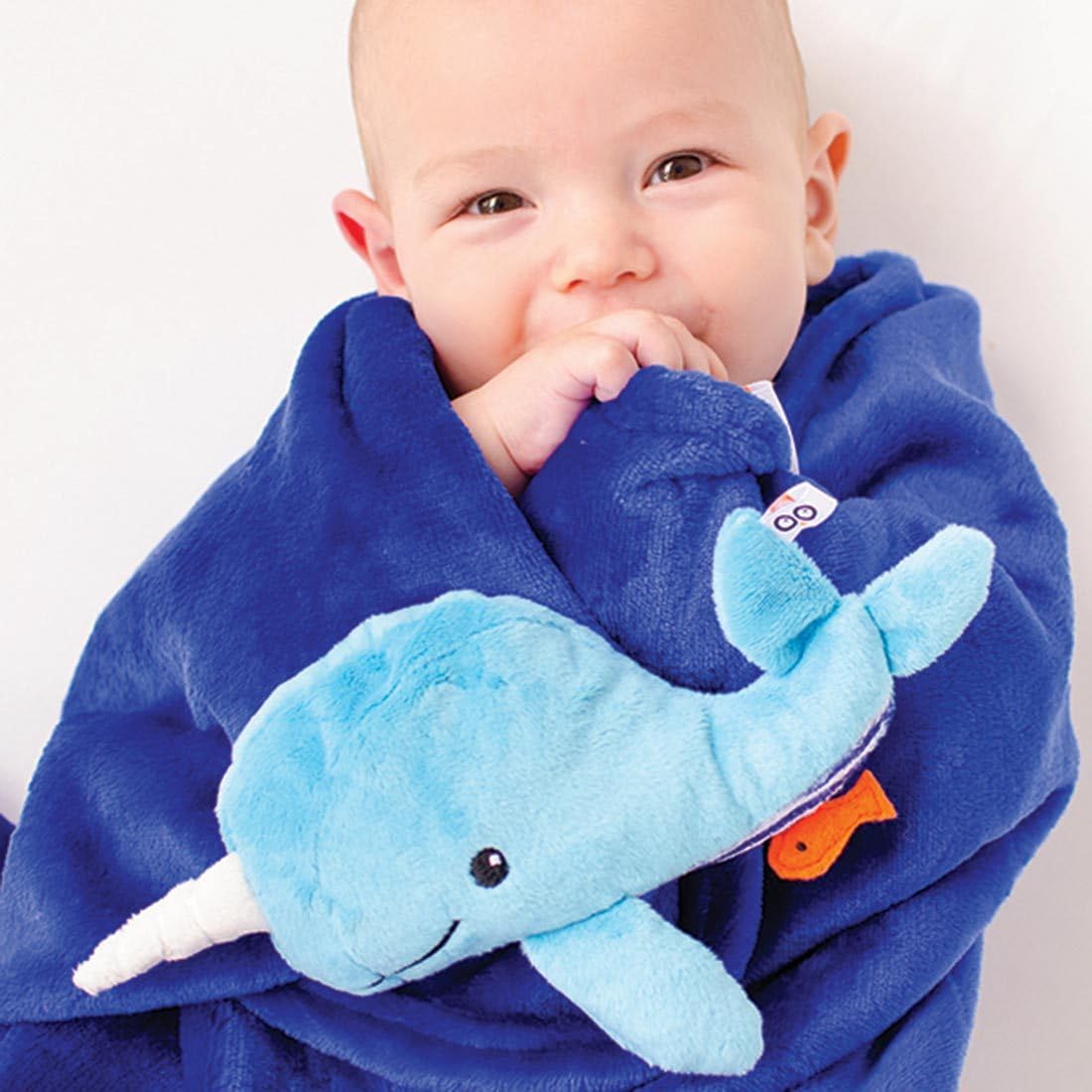 ZOOCCHINI Stroller Buddy Blanket, Whale/Blue
