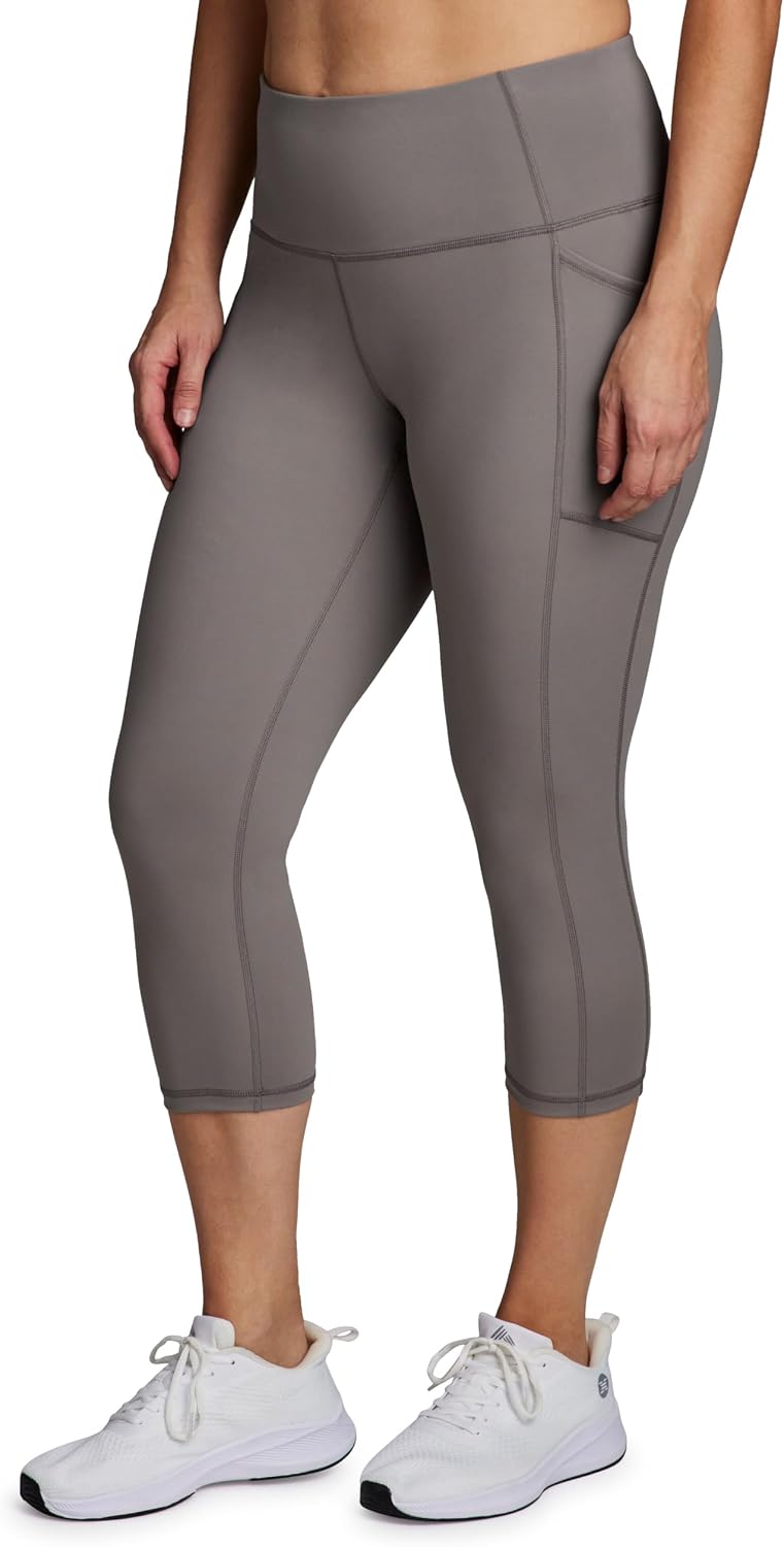 RBX Activewear Plus Size Legging for Women in Capri Length High Waist Squat Proof Running Yoga Pants with Pockets