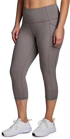 RBX Activewear Plus Size Legging for Women in Capri Length High Waist Squat Proof Running Yoga Pants with Pockets