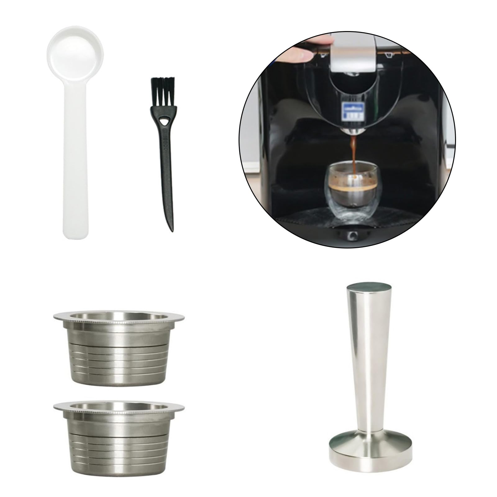 Cáscara de cápsulas de café de acero antioxidante, apta para varias marcas, filtro reutilizable, apto para lavavajillas para frescura, preparación de café molido, cápsulas recargables
