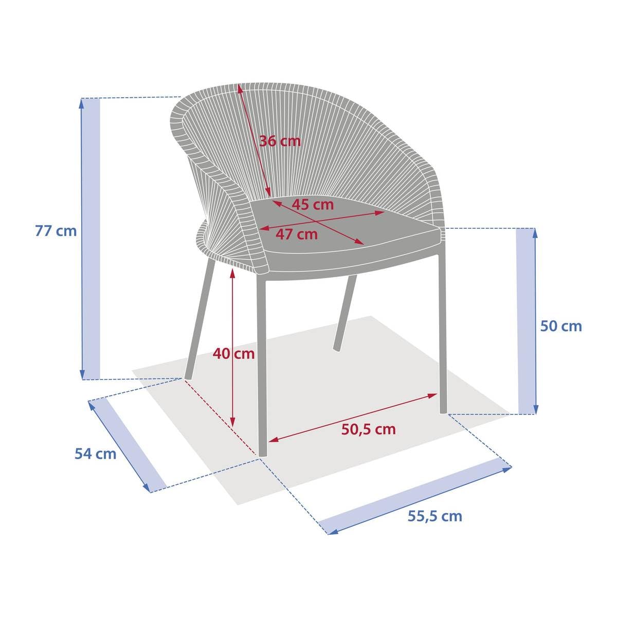 Hespéride - Fauteuil de Jardin oryon empilable café