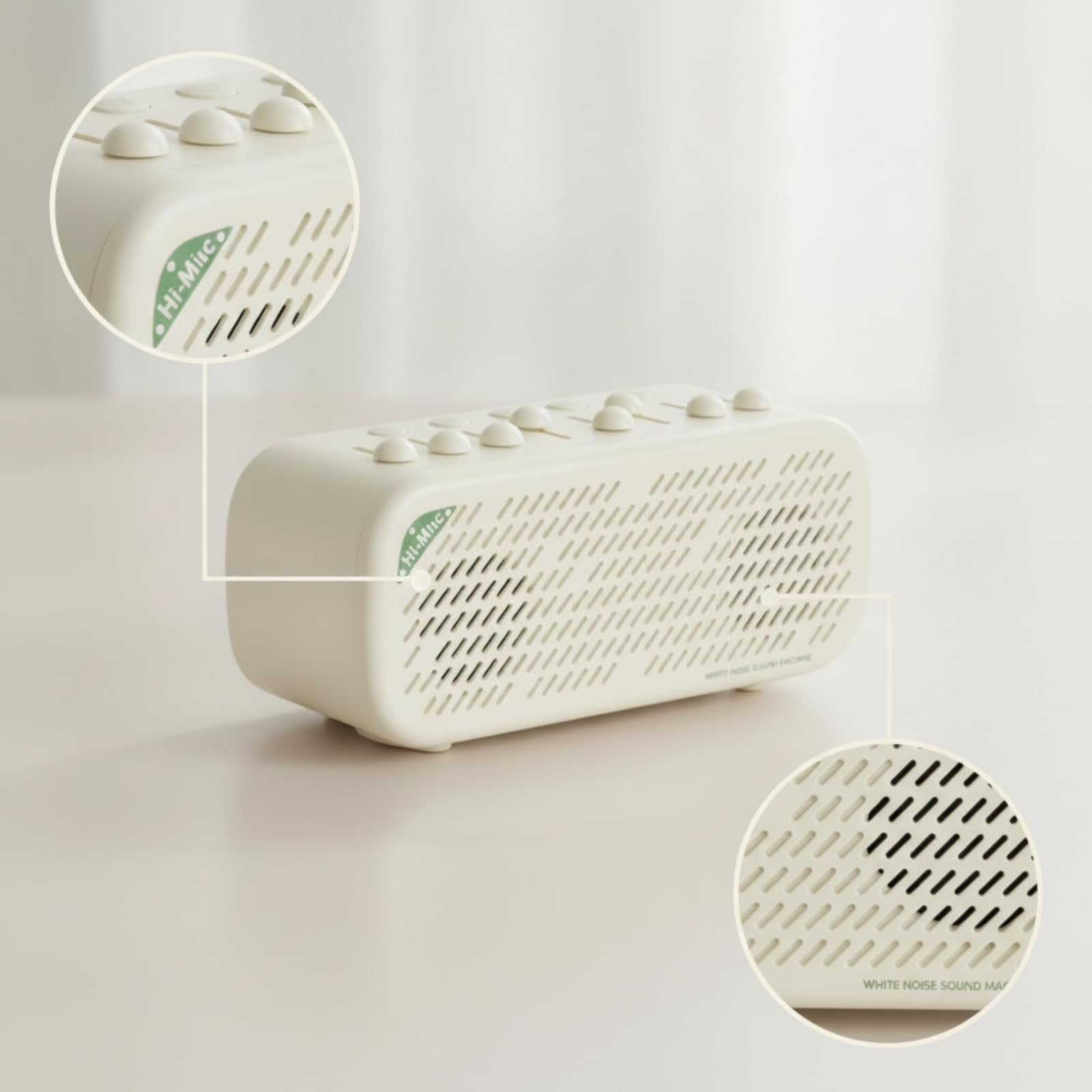 Milageto Bluetooth Schlafhilfe Geräuschmaschine Lautsprecher Klanggerät Nachtlicht mit Klarer Audiowiedergabe Und Rauschmaskierung für Schlafzimmer Babyzimmer Büro Reisen
