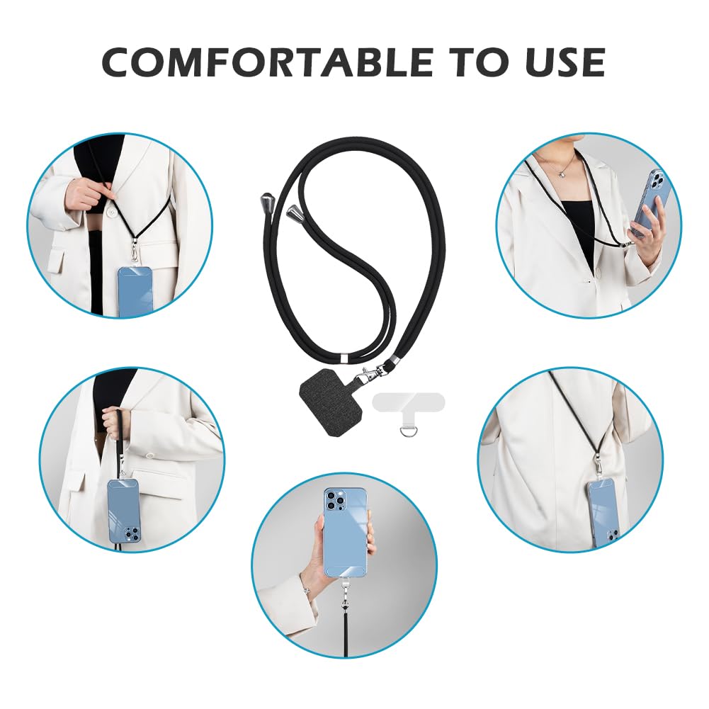 Lanières De Téléphone Universelles PLABBDPL - Réglables, En Nylon, Avec Patch, 2 Pièces, Pour Étuis - 6
