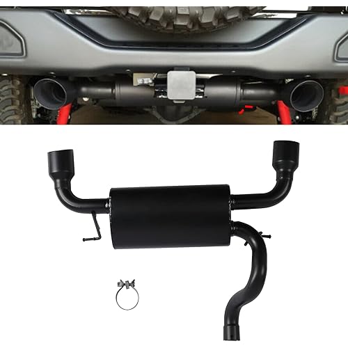 BoardRoad Exhaust Muffler System Matte Black Dual CatBack For 2018-2023 Wrangler JL 2/4DR 2.0L 3.6L Engines…