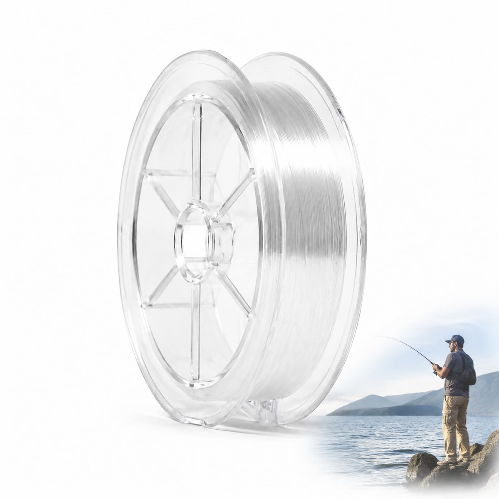 200M Nylon Fishing Line, 0.2mm Clear Invisible Monofilament Line, Strong Transparent Fish Wire, Abrasion Resistant Thread for Freshwater Fishing, Sea Fishing, Beading, Hanging Decor and DIY Crafts