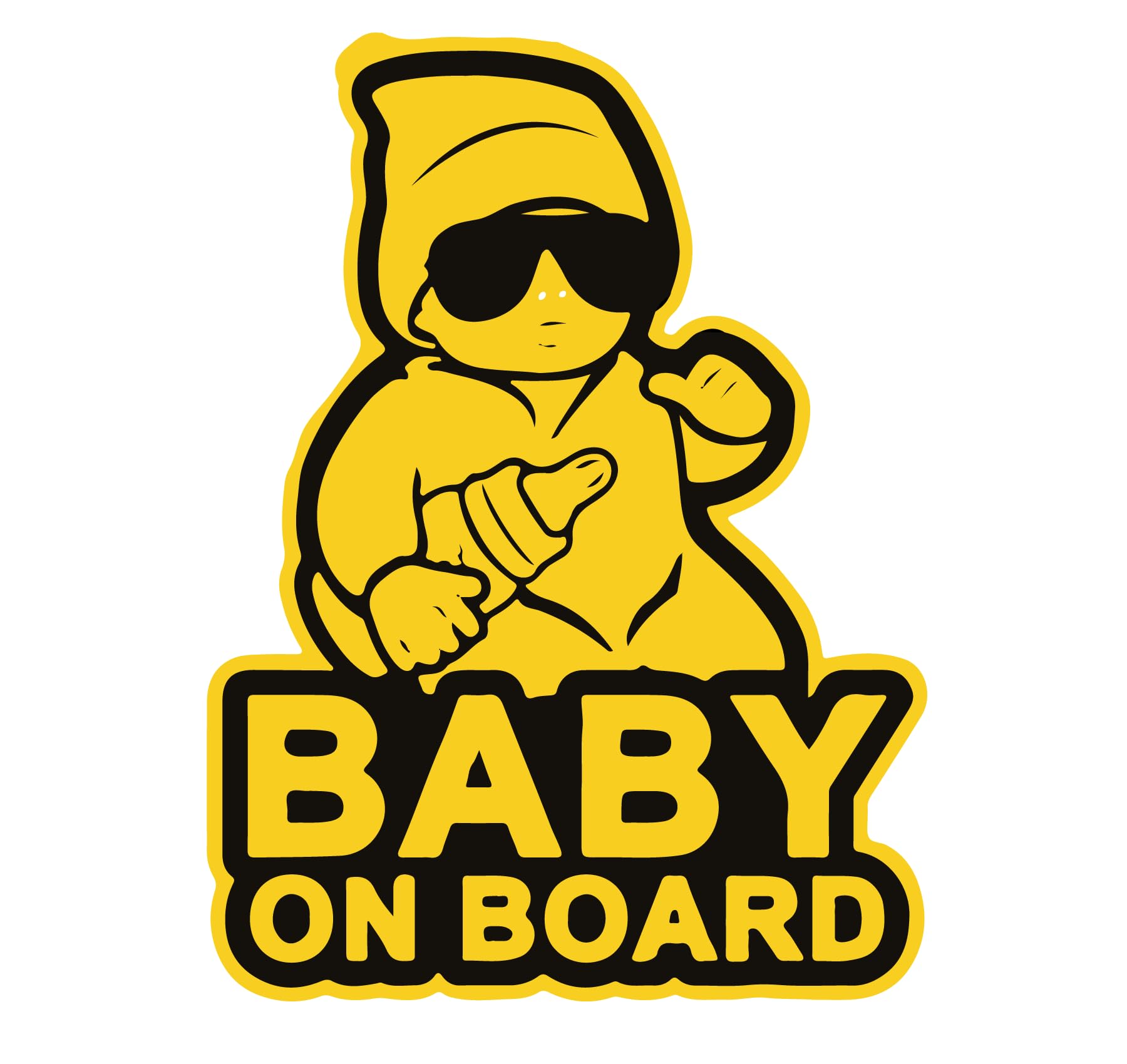 MTM Stickify Baby On Board Sticker For Cars, Saftey And Styling Sign Sticker - Yellow