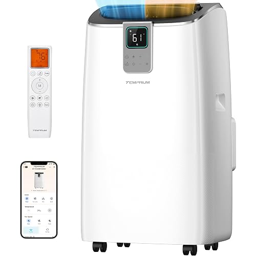 Smart Inverter Portable Air Conditioners, 16,000 BTU Dual Hose Portable AC Unit with Drainage-free Cooling, Ultral Quiet Air Conditioner for Bedroom with 40dB, APP/Voice Control/Energy Saving