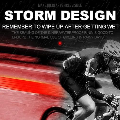 Miniatura 7 de Kisangel USB Rechargeable LED Bike Tail Lamp with Flashing Safety Warning Light Portable Lightweight Rear Bicycle Light for Night Riding and Cycling