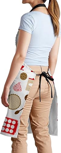 Miniatura 3 de oFloral Delantal de chef de pastelería para cocinar pasteles, delantal ajustable, delantal de chef, unisex, para mujeres y hombres, perfecto para la
