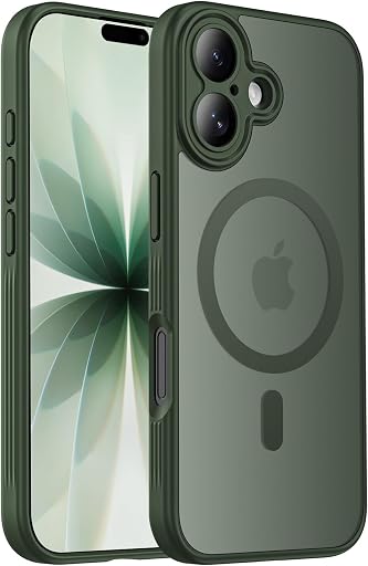 Symcele Designed for iPhone 17 Case, Compatible with MagSafe, [Camera Protection] [15FT Military Droptection] Shockproof Translucent Matte Anti-Slip Phone Case, 6.3", Alpine Green