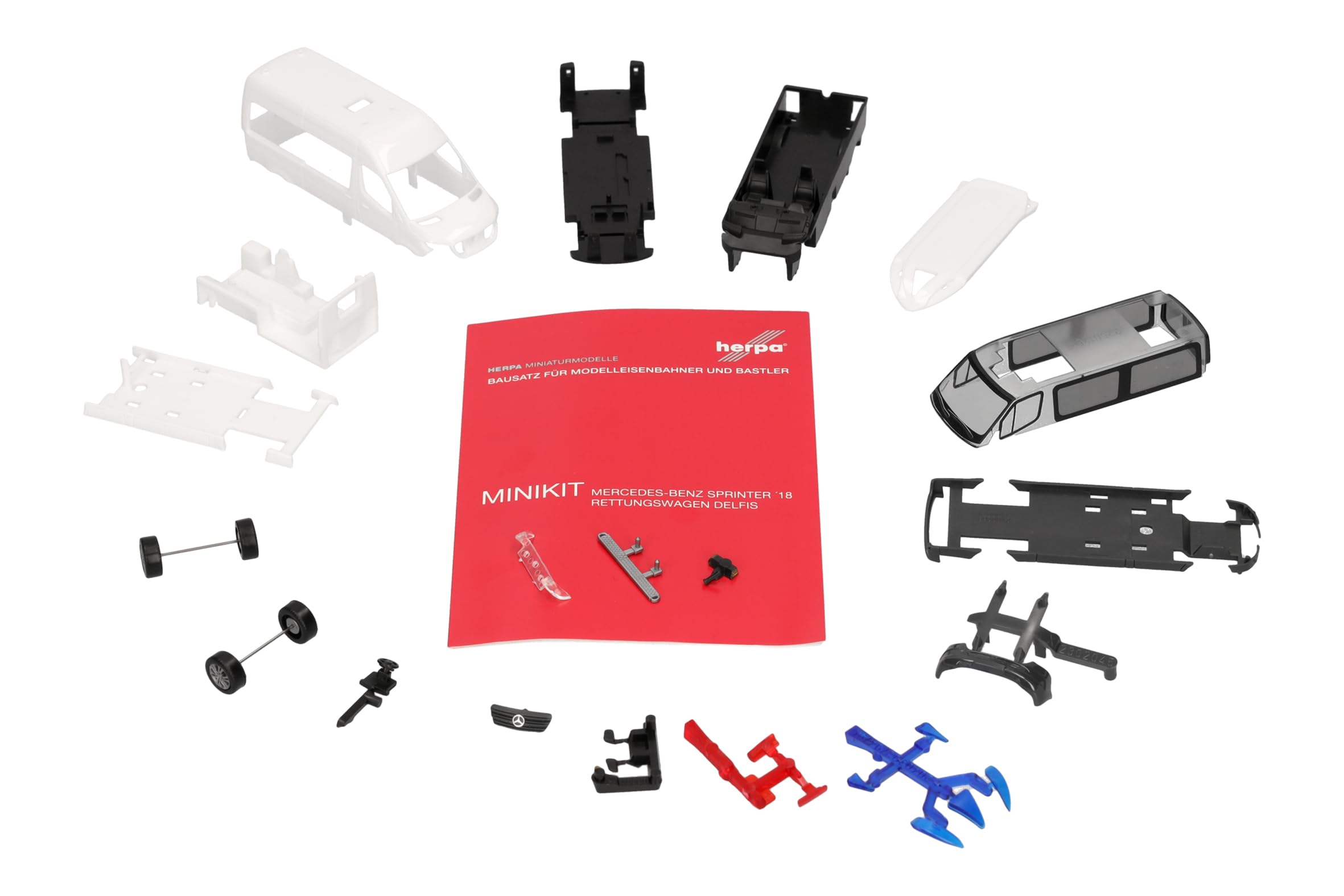 Herpa Kit de modélisme MiniKit Mercedes-Benz Sprinter '18 Fourgon Toit Haut, blanc, miniature à l'échelle 1:87, pièce de collection, kit pour modélisme, plastique Herpa Kit de modélisme MiniKit Mercedes-Benz Sprinter '18 Fourgon Toit Haut, blanc, miniature à l'échelle 1:87, pièce de collection, kit pour modélisme, plastique