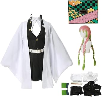 Anime Cosplay Costume with Wig for Adults, Anime Cosplay Uniform Kimono Outfit for Men and Women Halloween