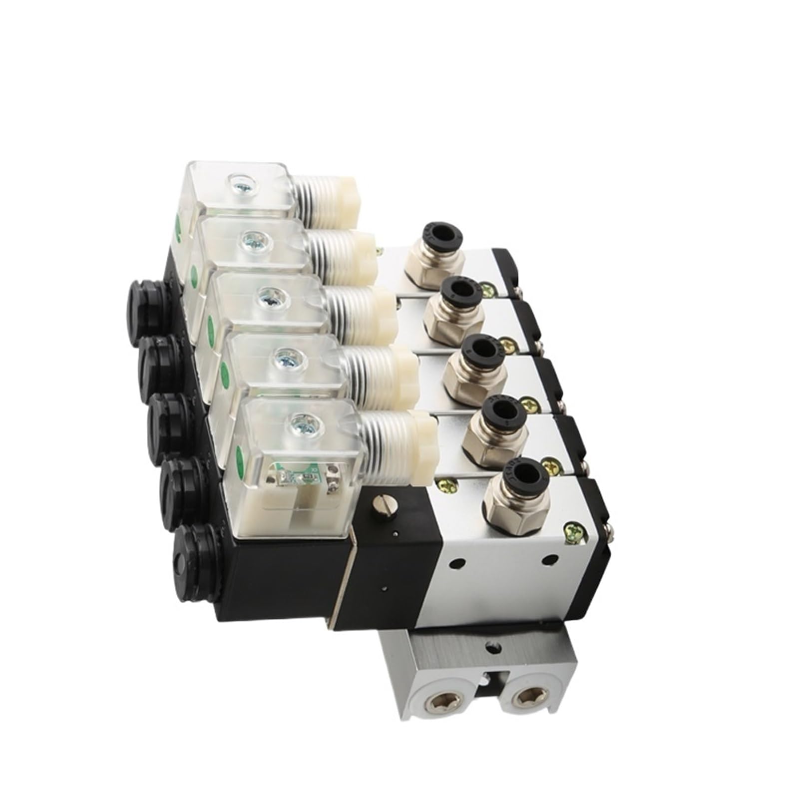 1 szt. 3V310-10 Blok zaworu elektromagnetycznego normalnie zamknięty z akcesoriami do tłumika podstawa kolektora DC 12 V 24 V AC 110 V 220 V 3 porty 3V310-10-NC(AC220V 6 w 6 out)