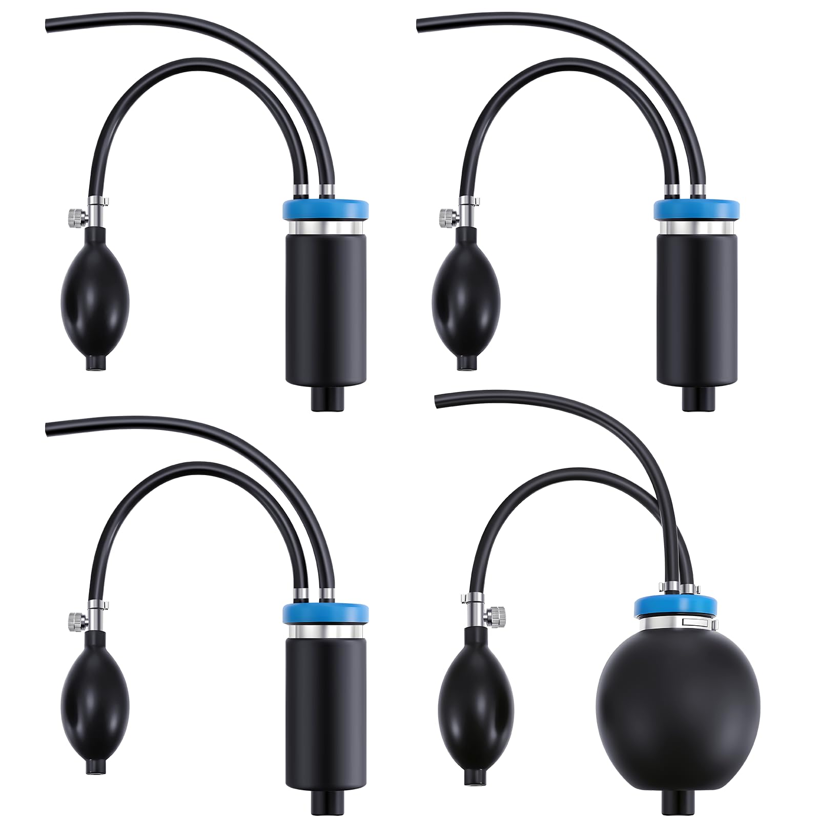 Aurelema 4 Pcs Easy Intake Adapter for Automotive Smoke Machine, Blue