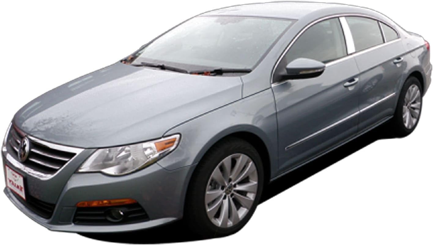 QAA is Compatible with 2009-2017 Volkswagen CC 4 Piece Stainless Pillar Post Trim PP29661