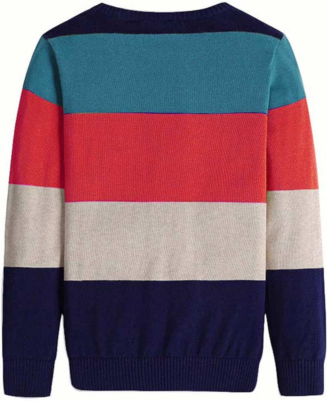 Boys' Long Sleeve Sweater Pullover 100% Cotton Multicolor Stripe Sweaters - Image 3