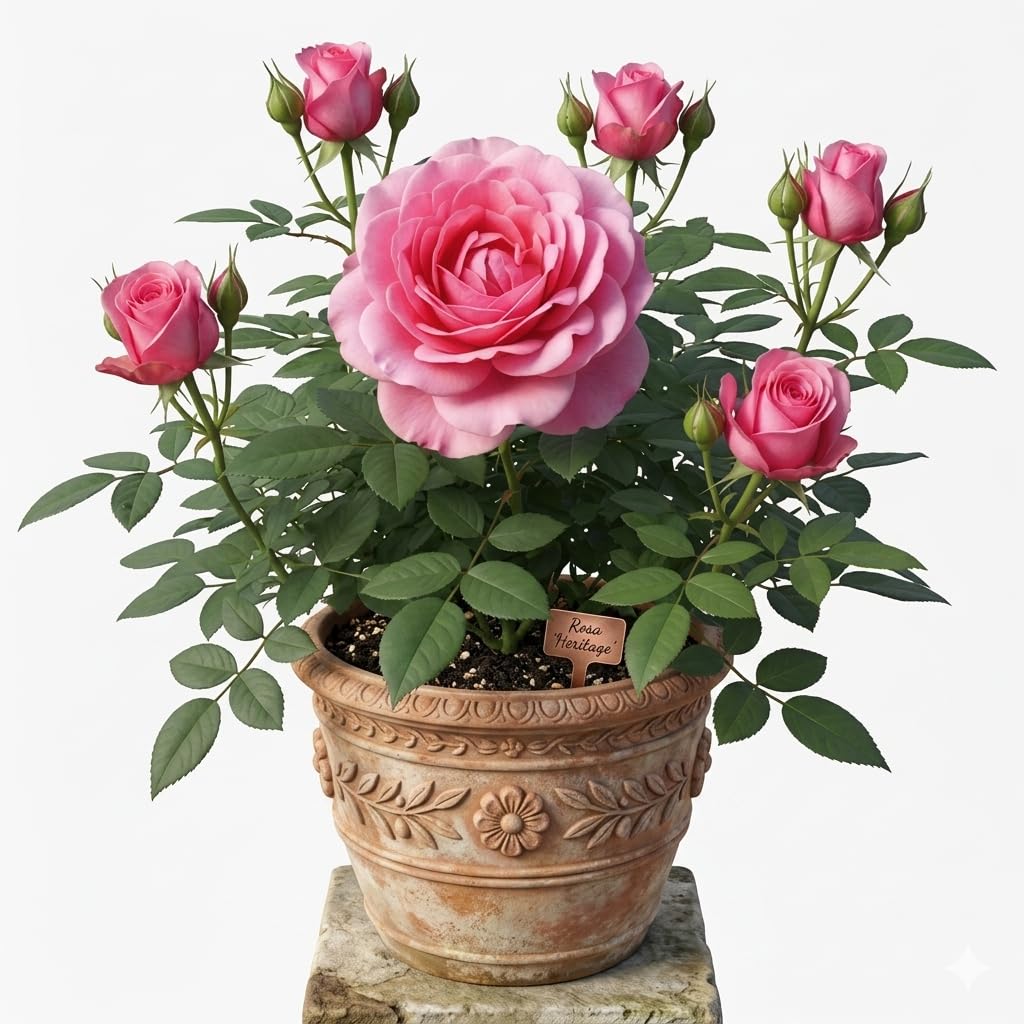 Live Pink Rose Plant,Rosa Heritage | Beautiful Rose Bush, Indoor & Outdoor-image-14