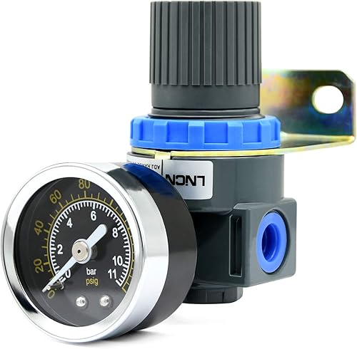 Regulador de presión de aire con mini válvula de control de aire de manómetro rosca NPT de 14 pulgadas para compresor de aire y herramientas de aire