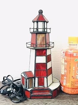 Amazon.co.jp : 灯台 ステンドグラス 灯台型ランプ ナイトライト