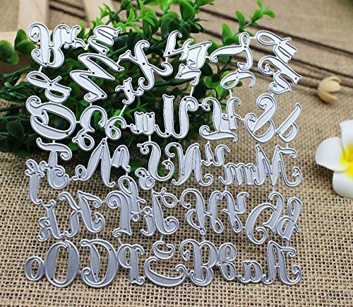 26 Capital Lowercase Alphabet Metal Dies Letters Cutting Dies Cut for DIY Scrapbooking Photo Album Embossing Dies Cut Stencils Paper Cards Decor Paper Crafting Supplies Dies Stencil Die-Cuts Craft