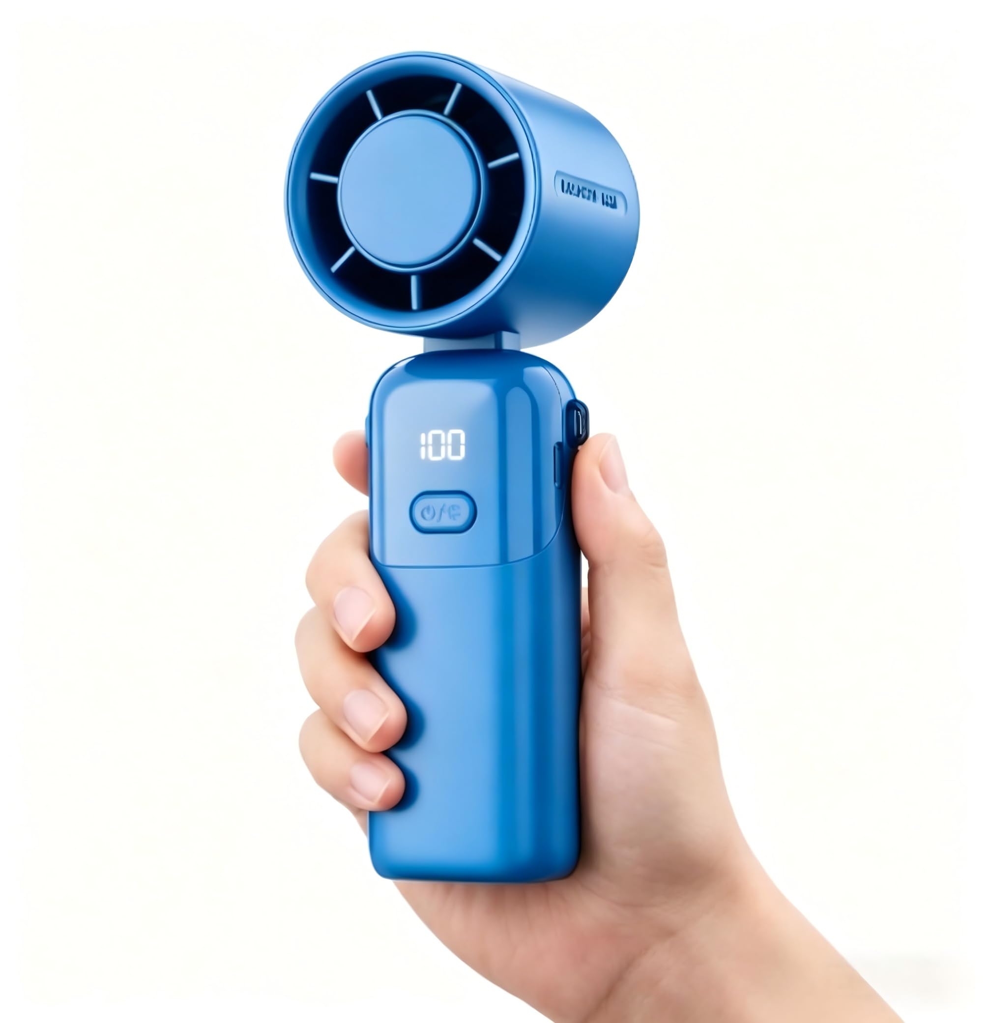 Yannovus Portable Handheld Fan 3600mAh, Rechargeable Hand held Fan with LED Display, 5-Speed Settings, USB Charging, Digital Display, 90-Degree Adjustable, Desk Fan, for Travel/Outdoor/Home/Office