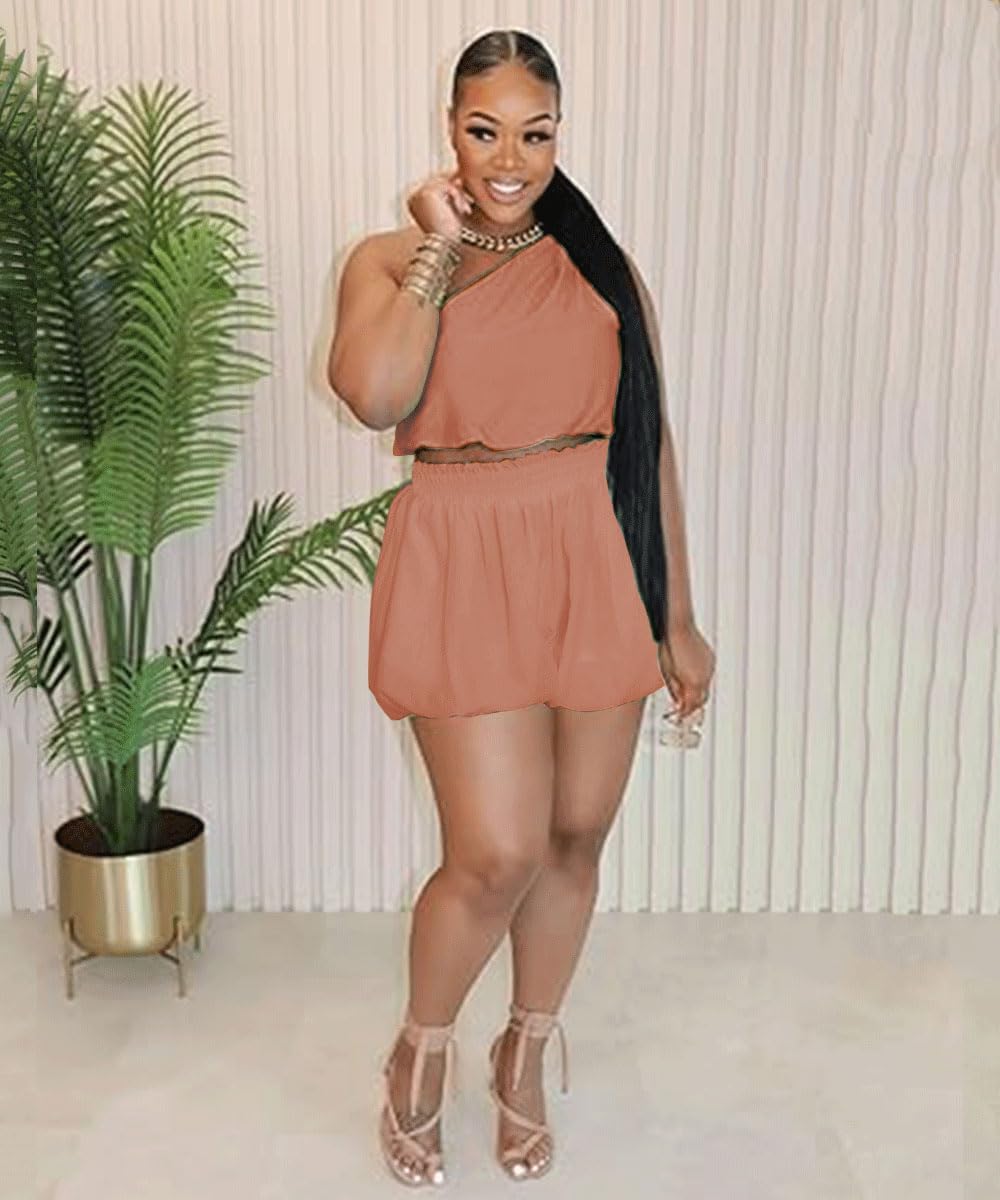 knowfashionstyle Womens 2 Piece Outfits Summer Short Sets Matching Off Shoulder Top Waist Shorts With Pocket Casual Outfits - Image 5