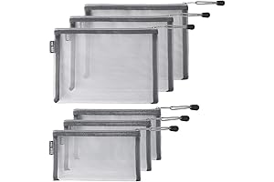 HRX Zippered Nylon Mesh Cosmetic Bag, Perfect for Diaper Bags and Travel