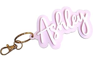 Groovy Name Tags: Acrylic Keychain Personalized with Custom Name Charm