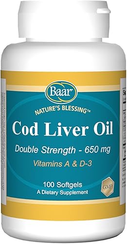 Baar Cápsulas blandas de aceite de pescado de hígado de bacalao Nature's Blessing