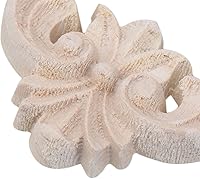 Vista 5 de RDEXP (2.56 pulgadas de largo y 1.38 pulgadas de ancho) apliques de madera tallada larga sin pintar, marco para puerta, decoración de pared