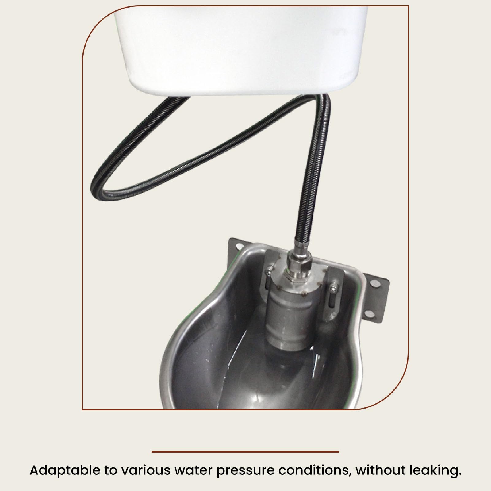 Fockety Bebedero Automático para Animales, Bebedero de Acero Inoxidable Autollenable para Ganado con Orificio de Drenaje, Dispensador Automático de Agua para Perros, Caballos