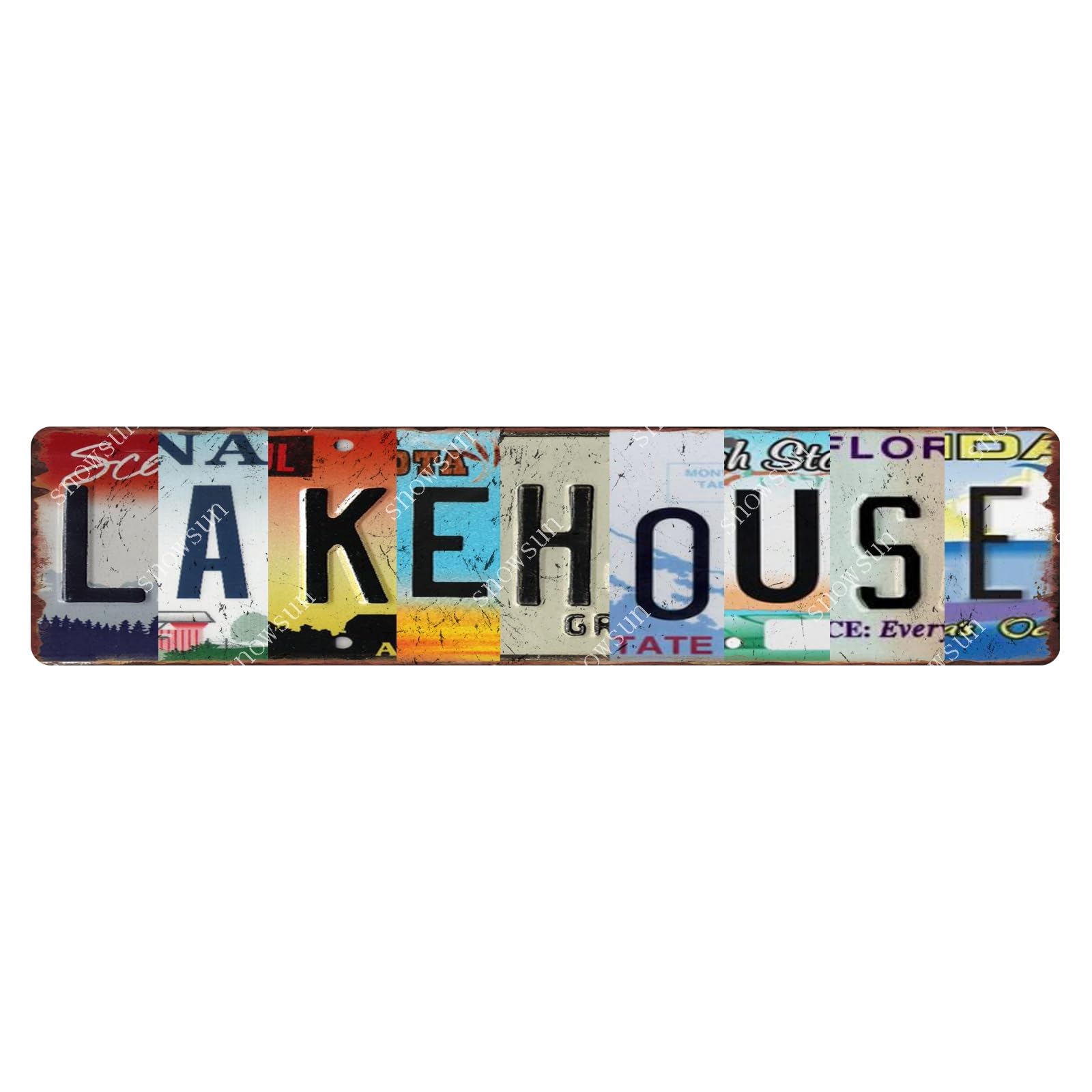 snowsun Vintage Lake House Metal Signs Funny Tin Sign for Lake Cafe Bar Decoration 4×16 Inches