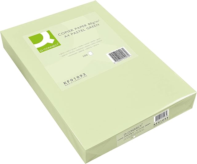 Q Connect A4 80gsm Green Ream Coloured Copier Paper