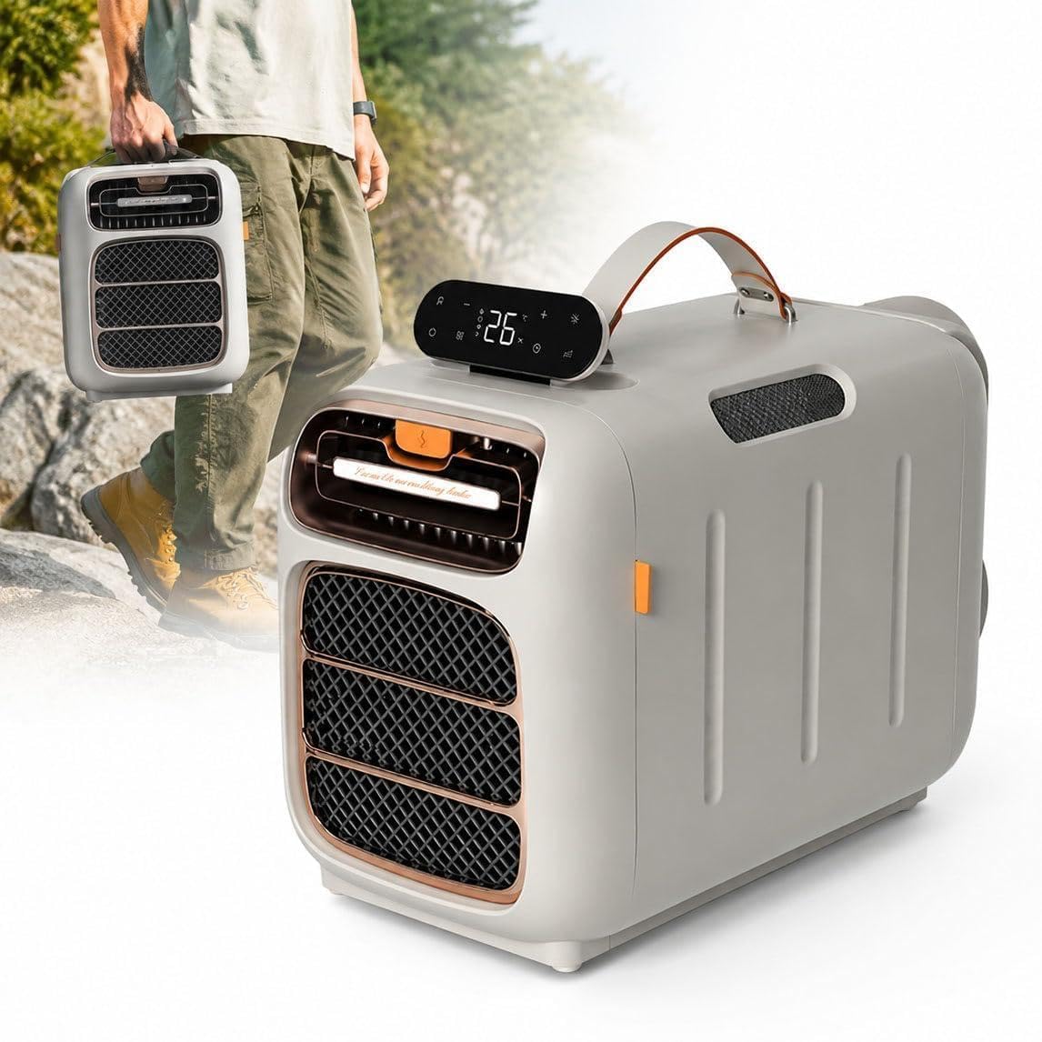 DIUNAOZI Portable Air Conditioner 4800BTU for Camping Tent & RV, Fast Cooling AC Unit, 420W Low Power, AC/DC 24V Dual Use, Dehumidifier, Sleep Mode, 12H Timer, Remote Control for Camper & Small Room