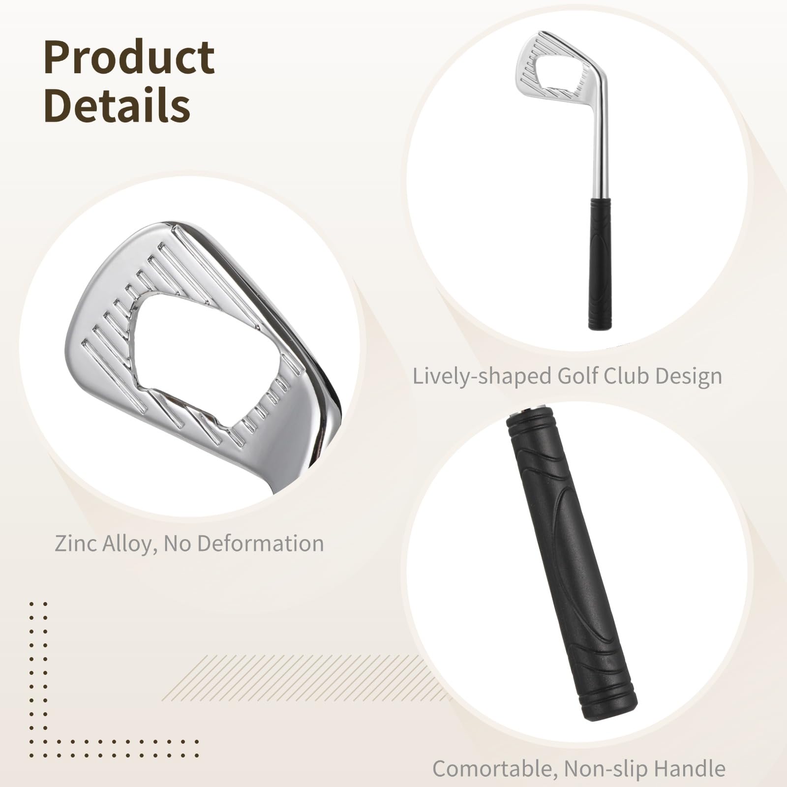 12 Stk Golf Flaschenöffner Set, Flaschenöffner aus Zinklegierung im Golfclub Design, tragbares Werkzeug zum Öffnen von Bierflaschen, Geschenk für Golf Liebhaber und Trauzeugen, Silber