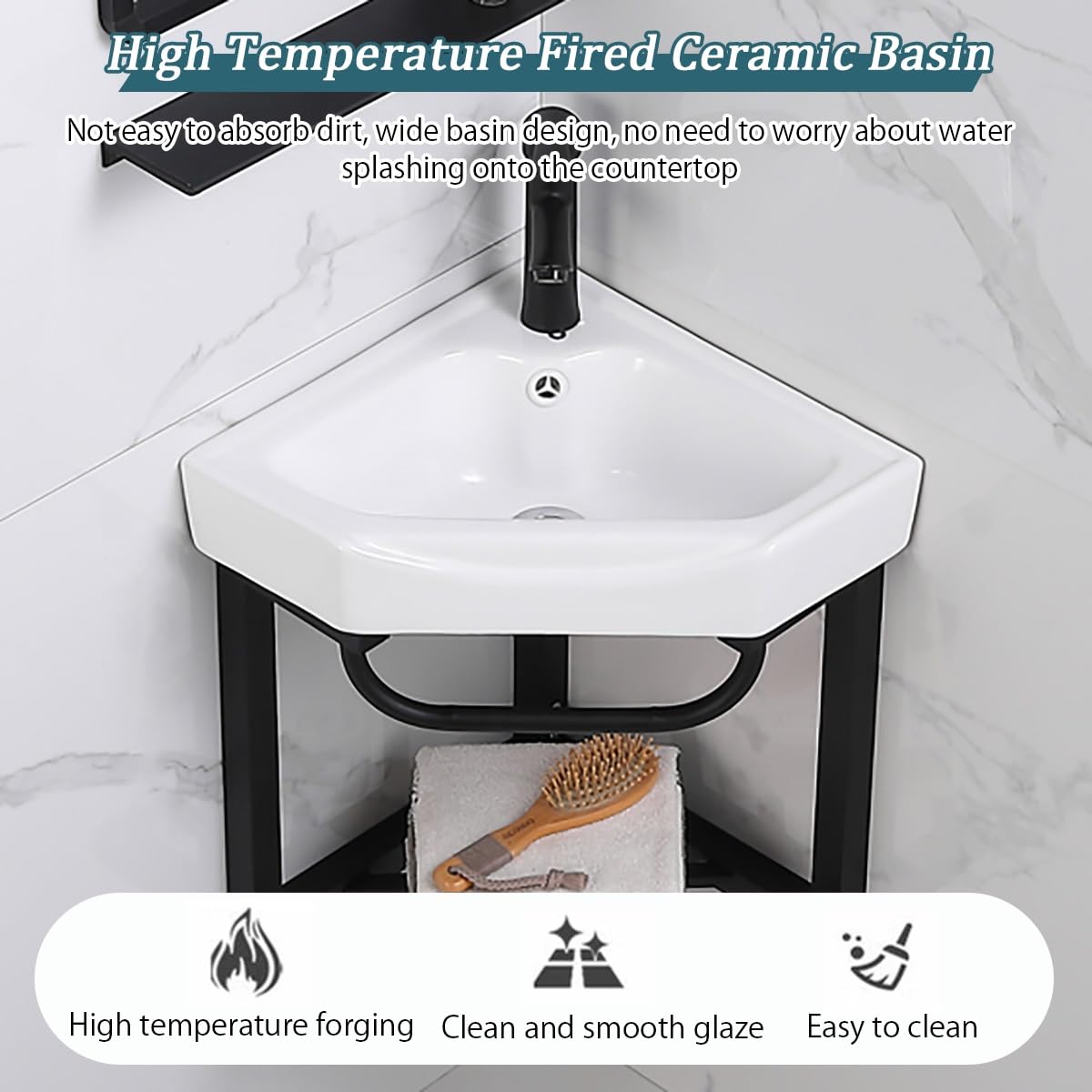 Lavabo Angolare Con Mobile,Lavandini Ad Angolo Piccolo Per Bagno,Lavabo Bagno Angolare Sospeso,Lavabo Bagno Angolare Sospeso In Ceramica Bianca Lucida,Sospeso O Appoggio Montaggio(15in/38cm)