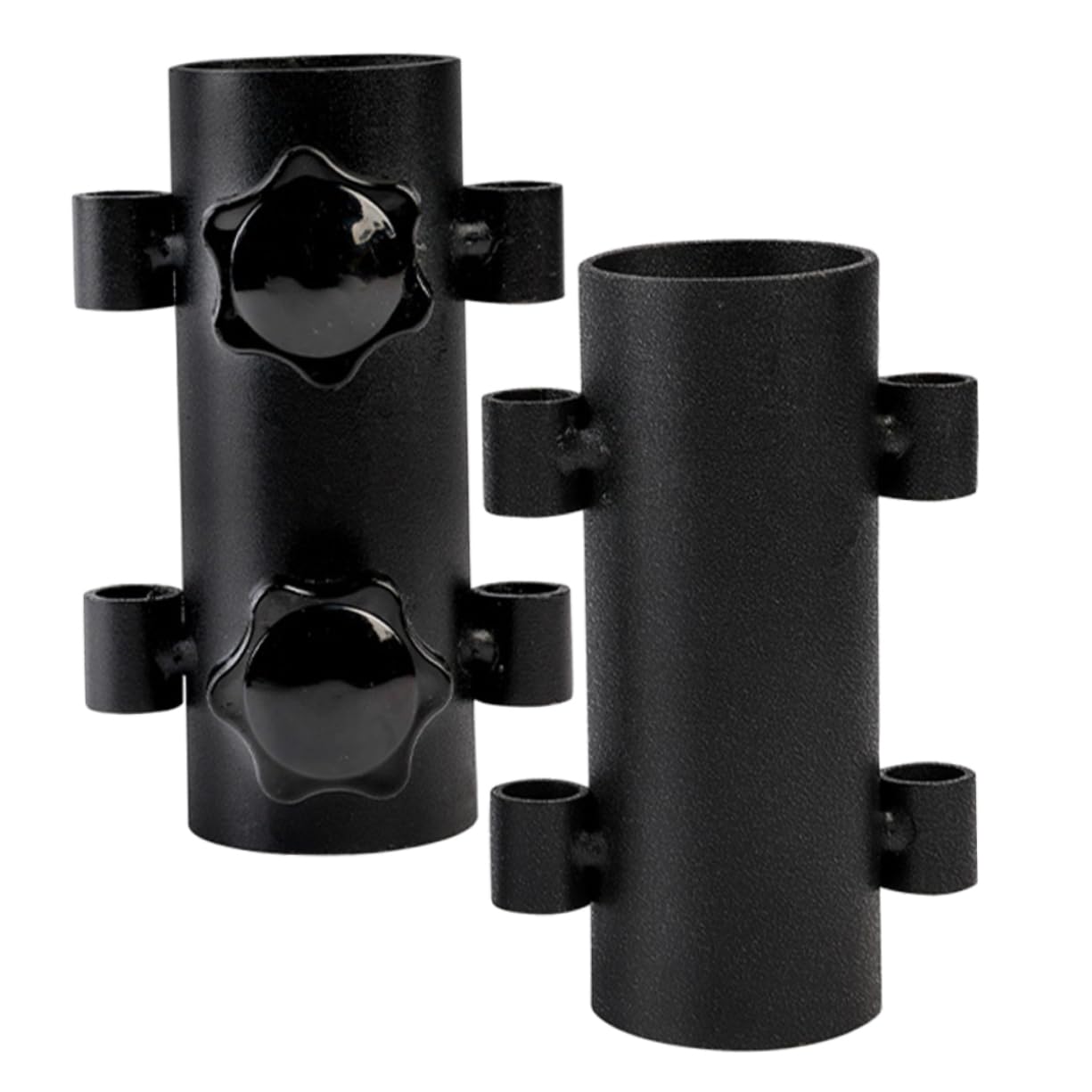 INOOMP 4 Set Sky Stand Fixer da Sole al di Fuori Prato Spiaggia di Grandi Dimensioni Porta Palo da Esterno Porta Canna da Regolabile Porta Baldacchino Acciaio Nero 2 Pezzi*4