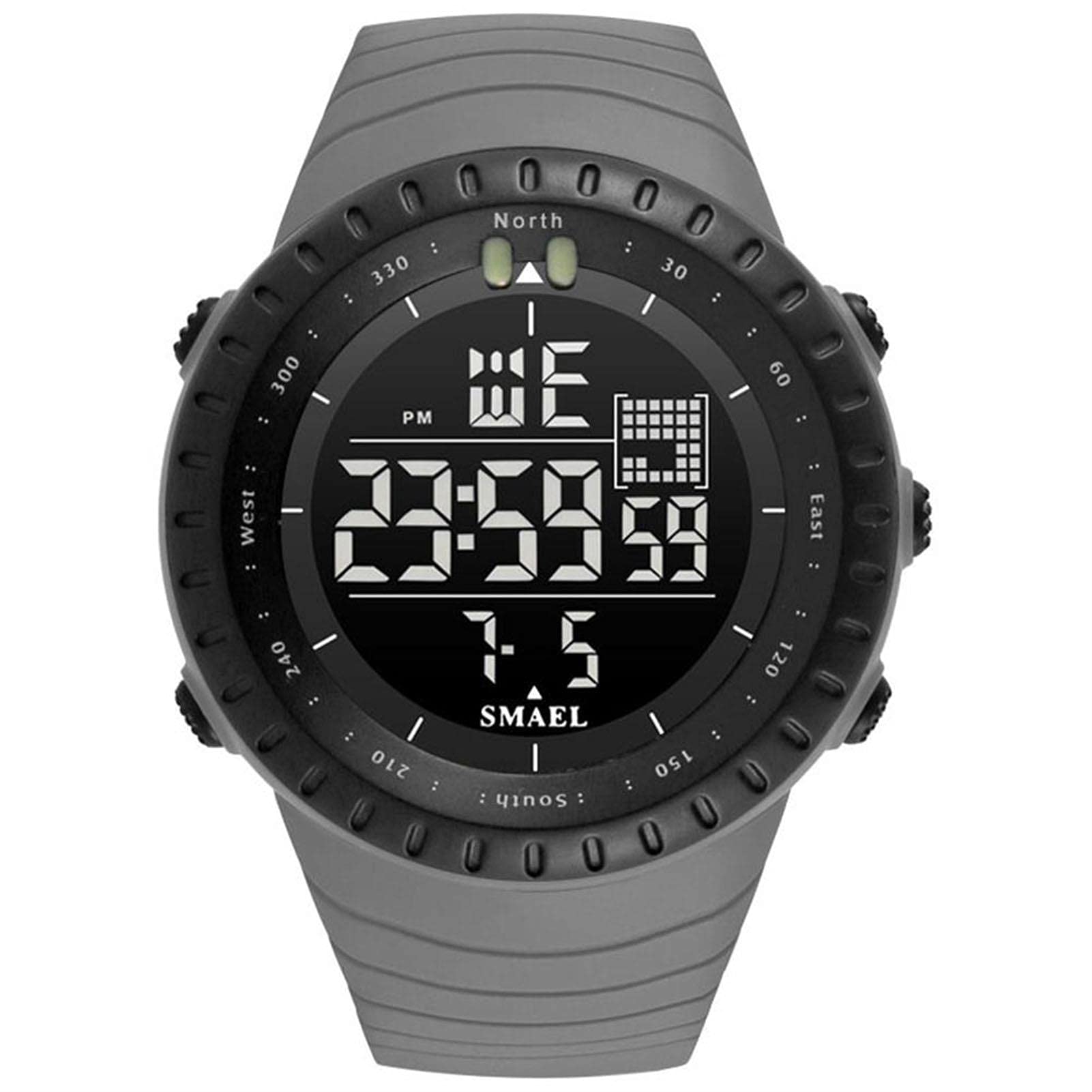 JTTM Mens Digital Sports Watch, Waterproof LED Screen Large Face Military Watches And Heavy Duty Electronic Simple Army Watch with Alarm, Luminous- Black