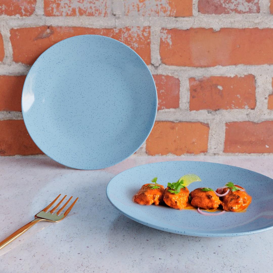 The Earth Store Sky Blue Ceramic Quarter Plates Set of 4