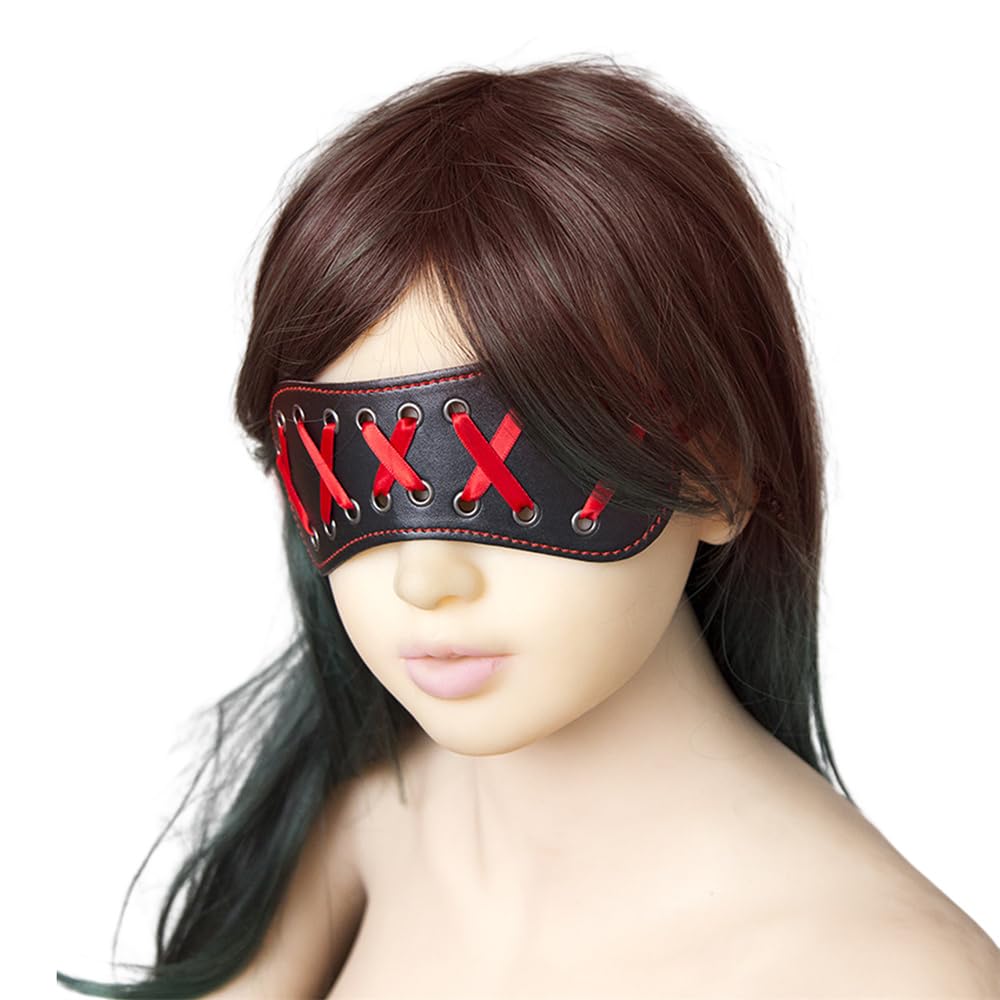 MFMYEE Women's Sexy Blindfold Mask - Lace Ribbon Eye Mask Light Blocking, Sleep Eyes Mask Couple Sleeping Mask for Masquerade Party, Adult Cosplay