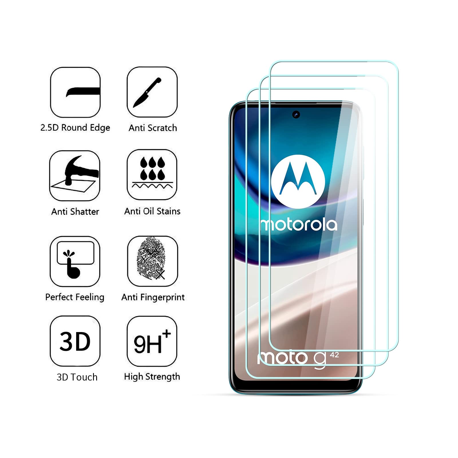 Mr.Shield Pellicola Protettiva per Motorola Edge 30 / Moto Edge 30 Vetro Temperato [9H Durezza] [3 Pezzi] Protezione Schermo Senza Bolle