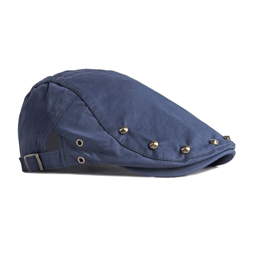 Idopy Men`s Punk Rock Studded Newsboy Caps with Rivet