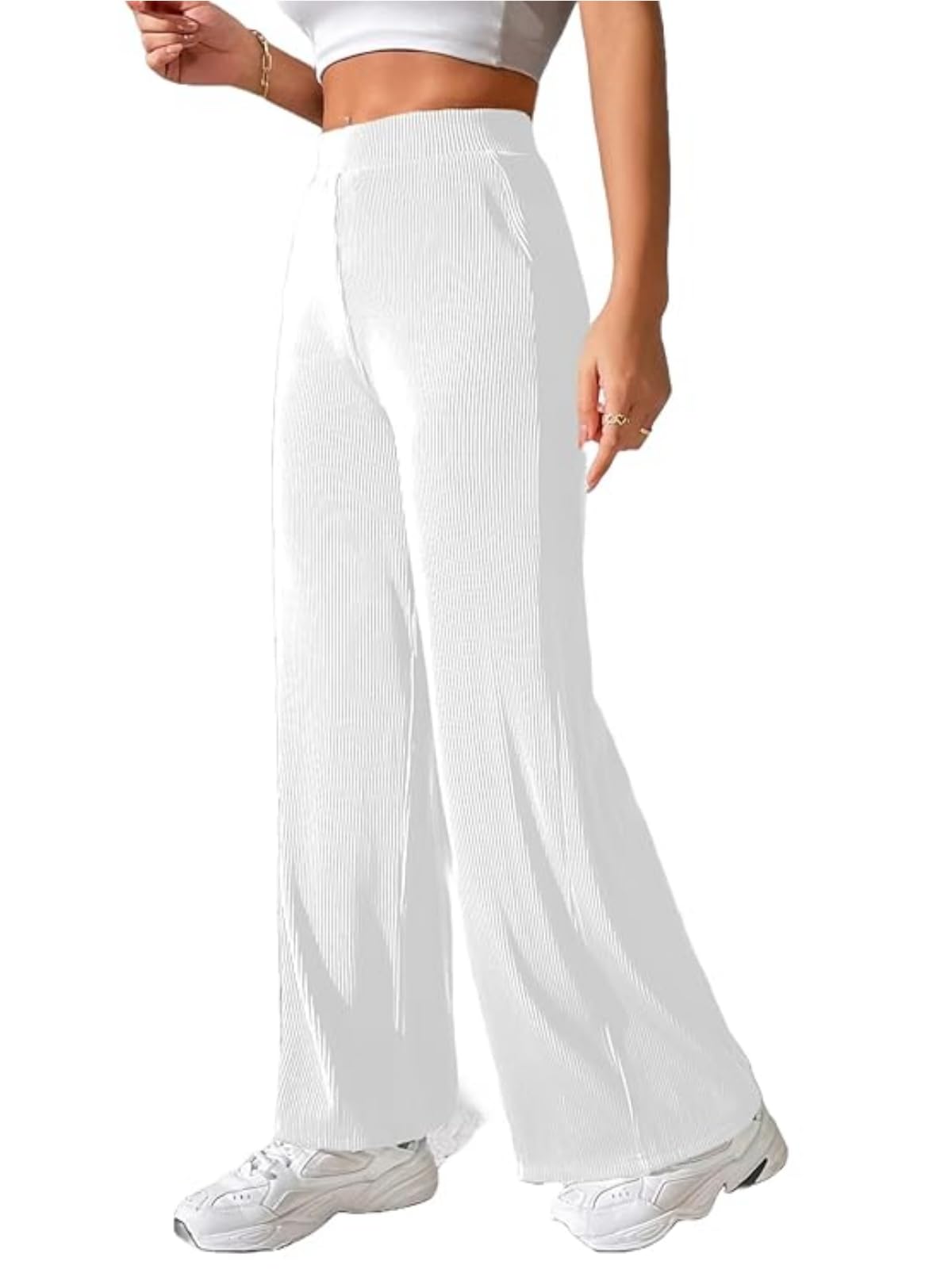 savayo Women's Korean-Style High-Rise Pleated Trousers | High-Waisted Pant | Womens's & Girl's Trousers | Comfortable and Relaxed Fit | Plazzo Style-picture-28